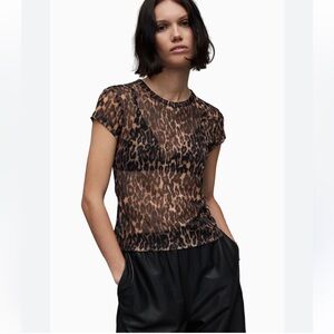 AllSaints Brown Leopard print Ellie Anita Top size 0